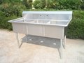 Stainless Steel Sink With Baffle Between 3 Compartments no drainboards