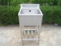 Customer-designed Stainless Steel Mop Sink with faucet hole