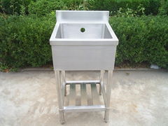 Customer-designed Stainless Steel Mop Sink with faucet hole