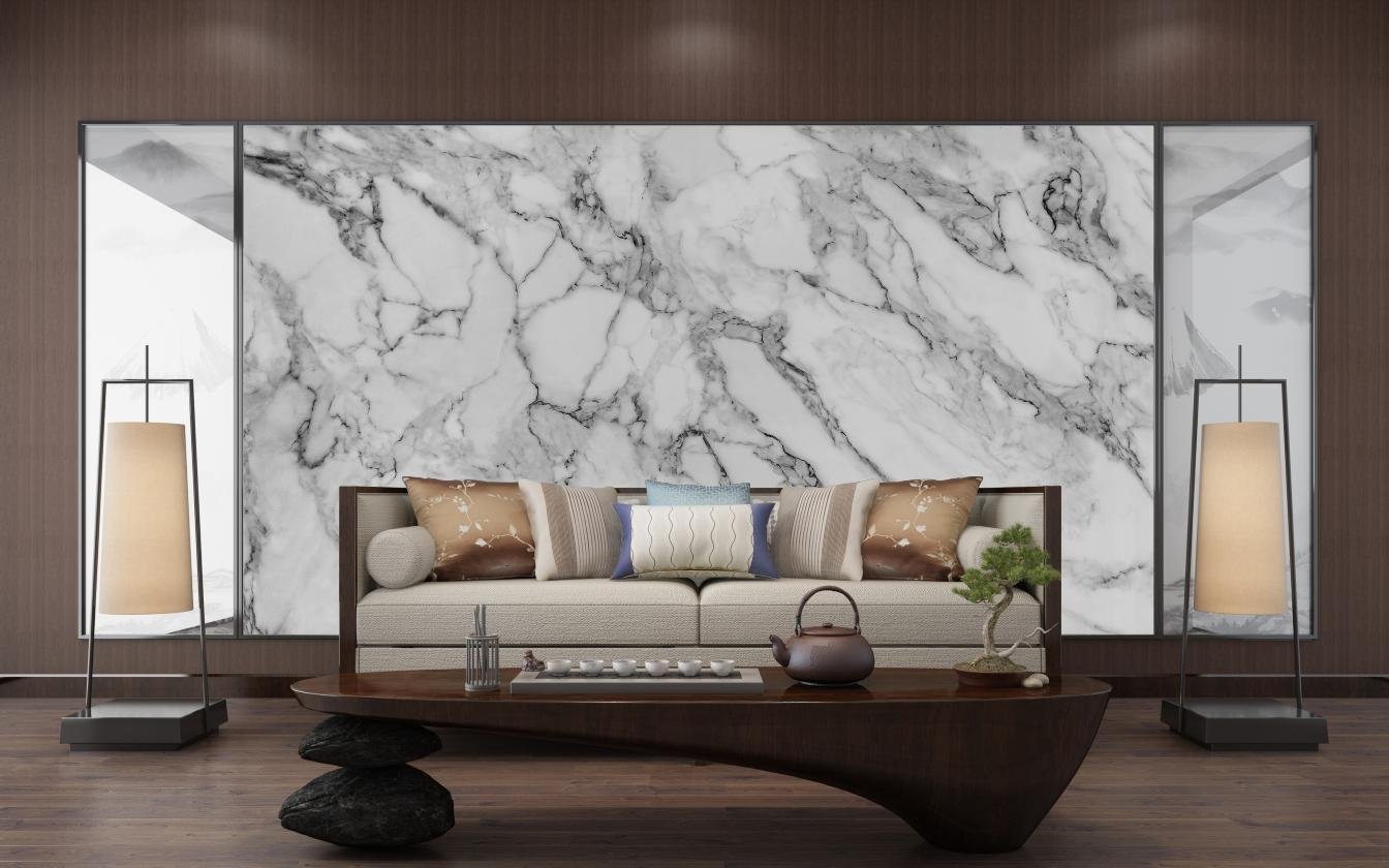Nano Crystal Glass Stone Artificial Carrara White Marble Decorative Wall