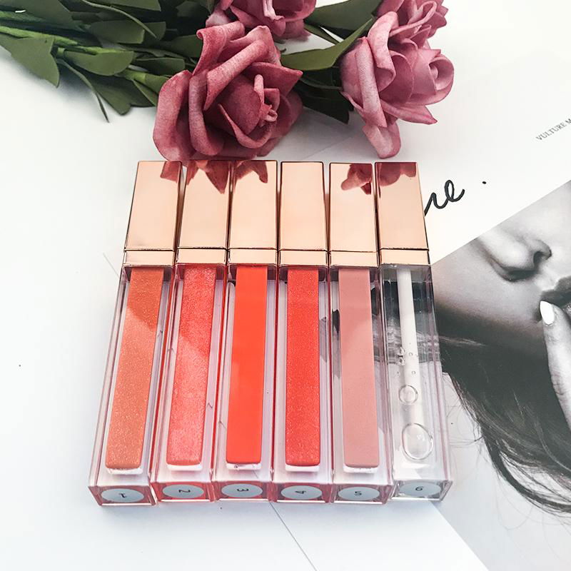 New Arrival Natural Wholesale Custom Matte Lipgloss Rose Gold Glitter Lip Gloss  3