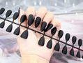 24Pcs/Sheet Almond Matte False Nails Pure Color Tips  Nail Art 1