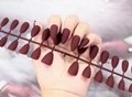 24Pcs/Sheet Almond Matte False Nails Pure Color Tips  Nail Art 2