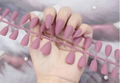 24Pcs/Sheet Almond Matte False Nails Pure Color Tips  Nail Art 5