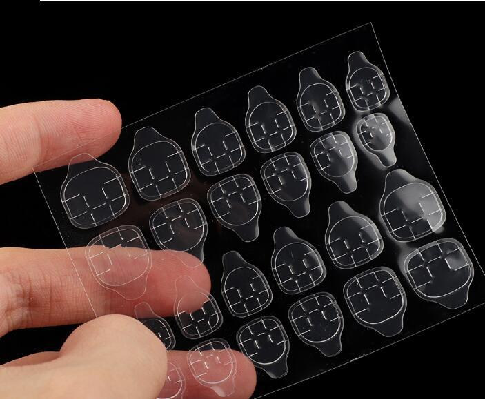 2 Sheet DIY false Nail Tips Transparent Ultra Double Sided Adhesive Stickers  2