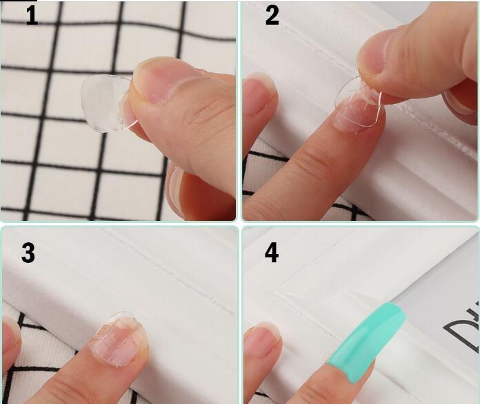 2 Sheet DIY false Nail Tips Transparent Ultra Double Sided Adhesive Stickers  5