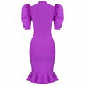 Summer Women Bandage Party Dress Sexy O Neck Puff Sleeve Ruffled 3