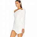 New Women's Sexy White One Shoulder Long Sleeve Bodycon Bandage Dress Celebrity 