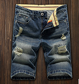 Summer Jeans Shorts Men's Holes and Nostalgia Trousers Classic Men's Trousers