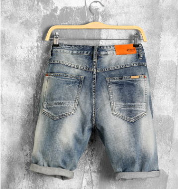 Summer Jeans Shorts Men's Holes and Nostalgia Trousers Classic Men's Trousers 3