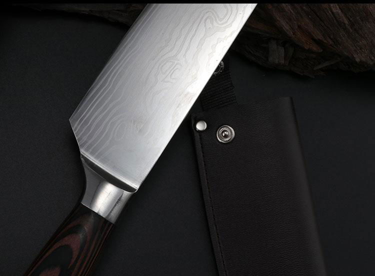 8" chef knife with pakka-wood handle 3