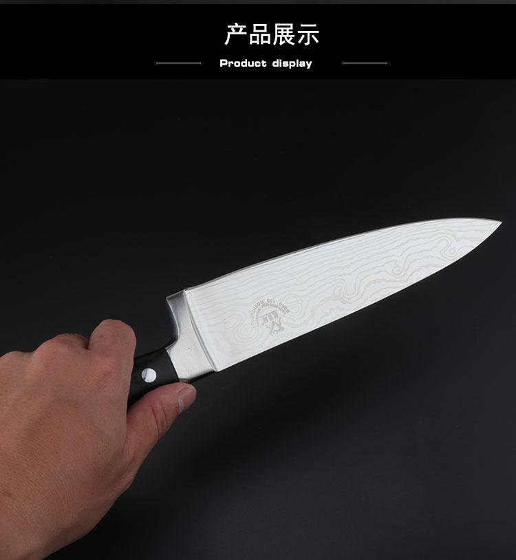 Chef knife with G10 handle, Anti-cutting design 2