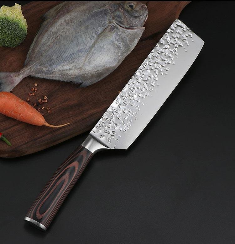 Japanese chef knife with pakka-wood handle 4