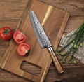 Damascus chef knife with Burl-wood handle 2