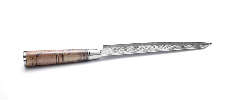 Damascus chef knife with Burl-wood handle 3