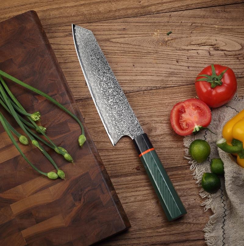 New Design Damascus chef knife with G10 handle 3