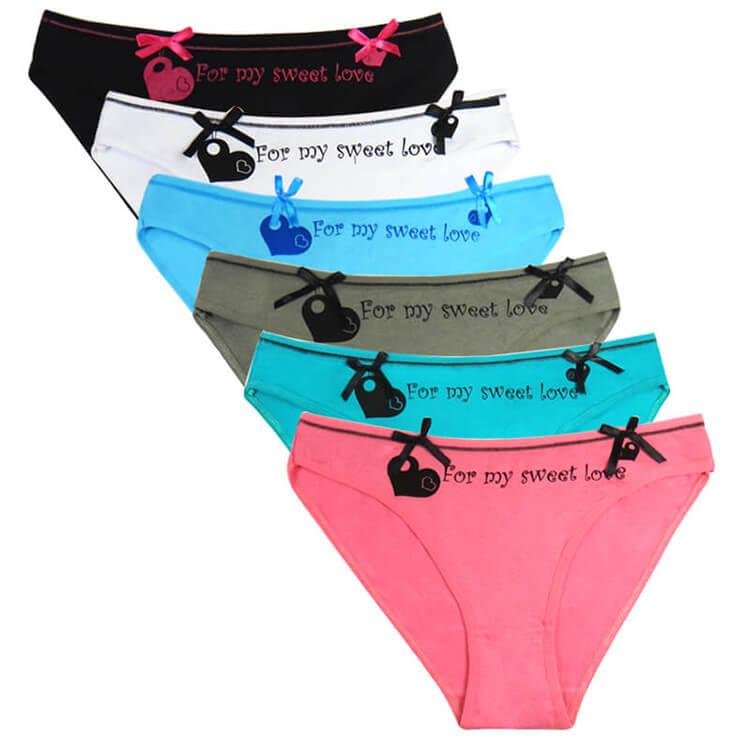 Hot Sexy Girls Briefs Sweet Women Cotton Panties With Bow And Letter Print
