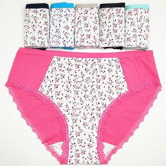 Yun Meng Ni New Design Women Plus Size Cotton Panties Ladies Flowers Printing Pa