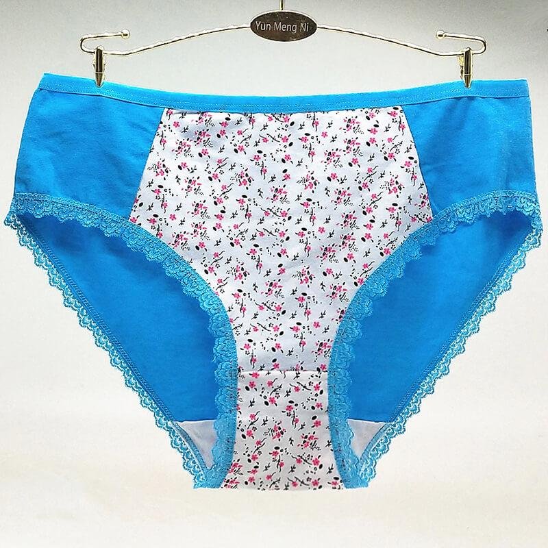 Yun Meng Ni New Design Women Plus Size Cotton Panties Ladies Flowers Printing Pa 2