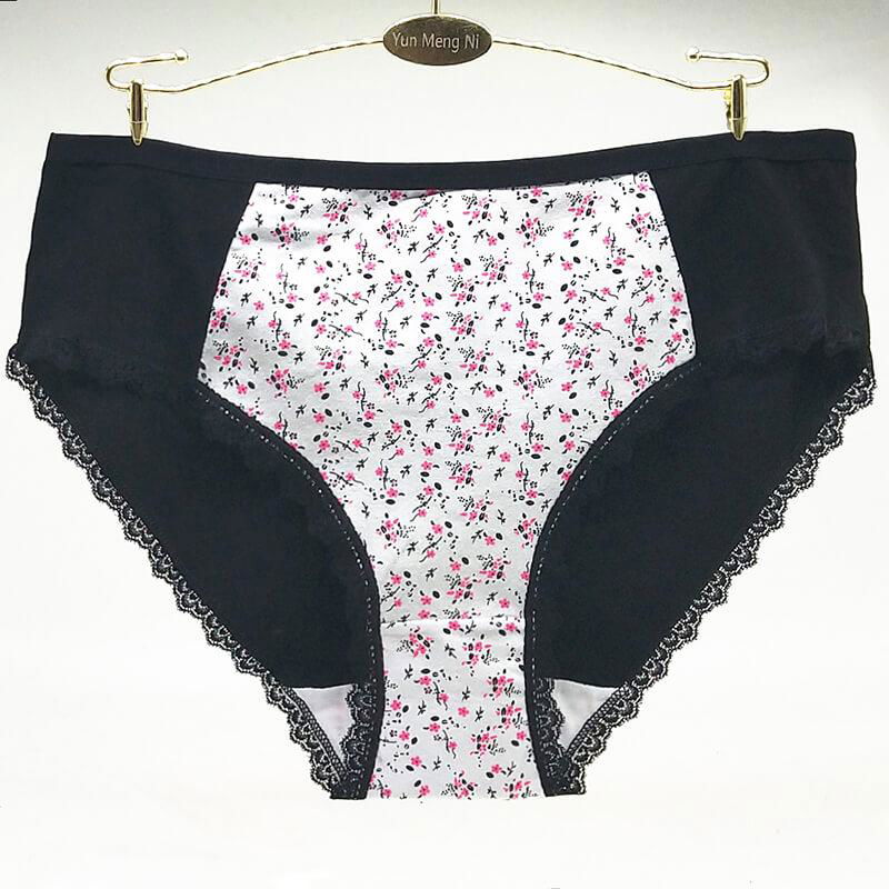 Yun Meng Ni New Design Women Plus Size Cotton Panties Ladies Flowers Printing Pa 4