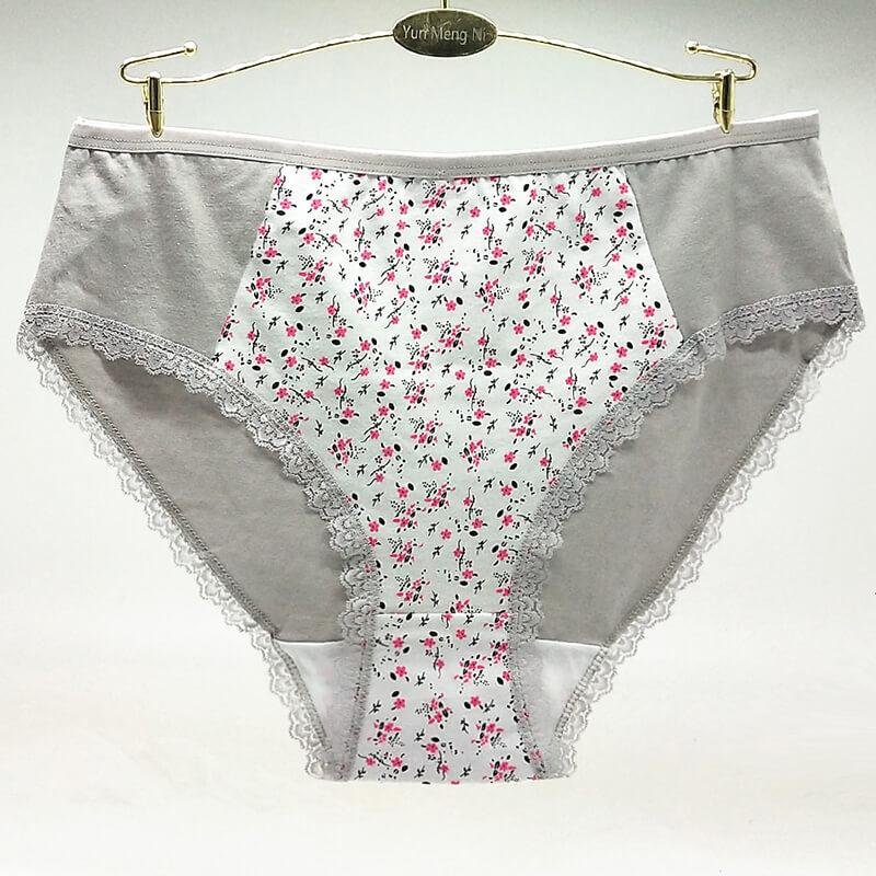 Yun Meng Ni New Design Women Plus Size Cotton Panties Ladies Flowers Printing Pa 5