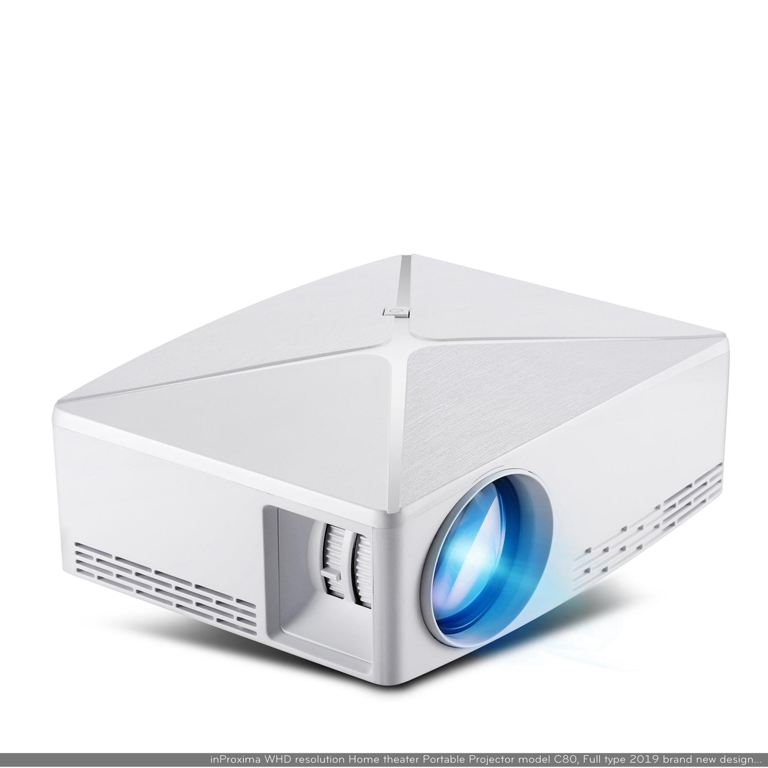 C80Up Portable Led Mini Projector,Optional WiFi Android Bluetooth Hdmi USB Home 