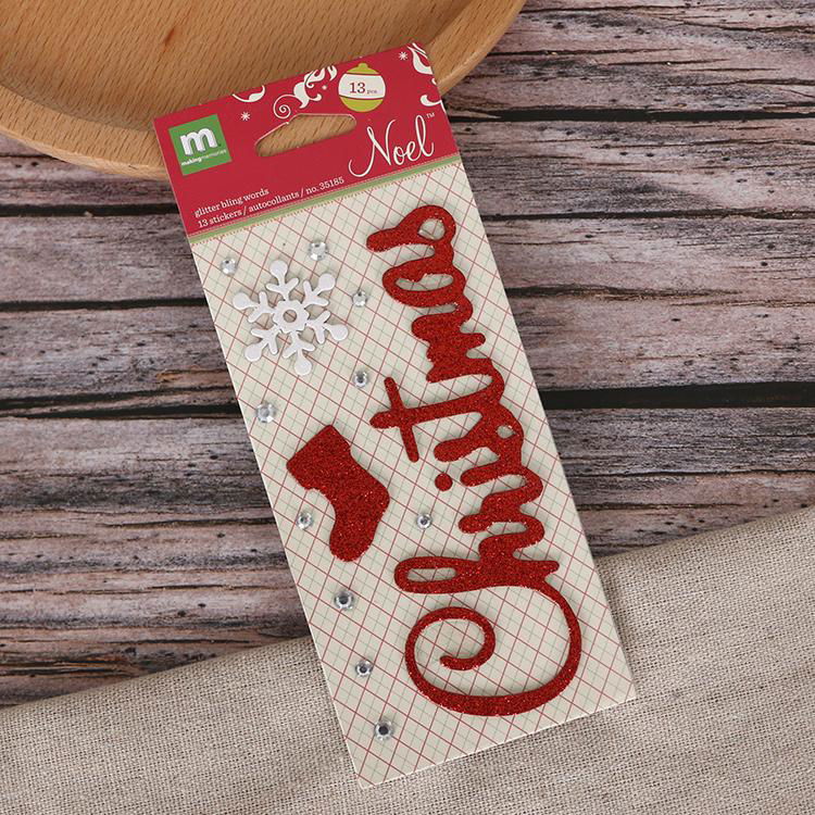 alphabet Christmas glitter sticker  3