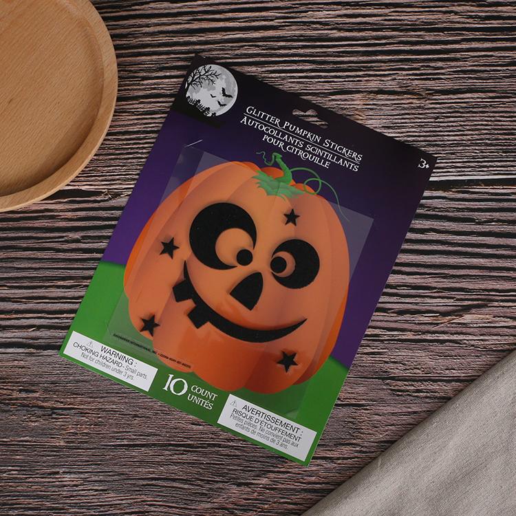  smiling faces glitter EVA stickers adhesive decorated Halloween's pumpkin 3