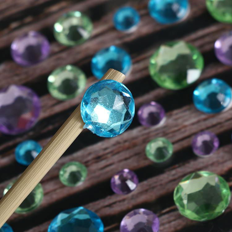 Customer round shape Self Adhesive Crystal Rhinestone Acrylic Gem sticker