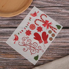 Custom Decorative Christma Rub on scratching transfer stickers with wood stick