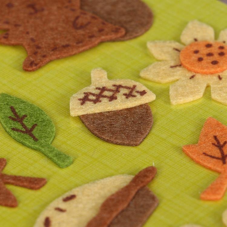 custom funny self adhesive felt stickers for kids die cut animal shape