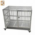 Stainless steel material pet  dog cage with plastic tray 
