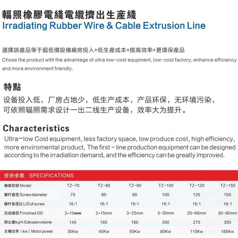  輻照橡膠電線電纜押出機 2