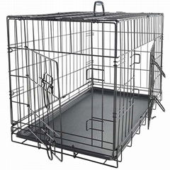 Wholesale Cheap High Quality Metal Iron Foldable Dog Cage Crate with Two Doors 