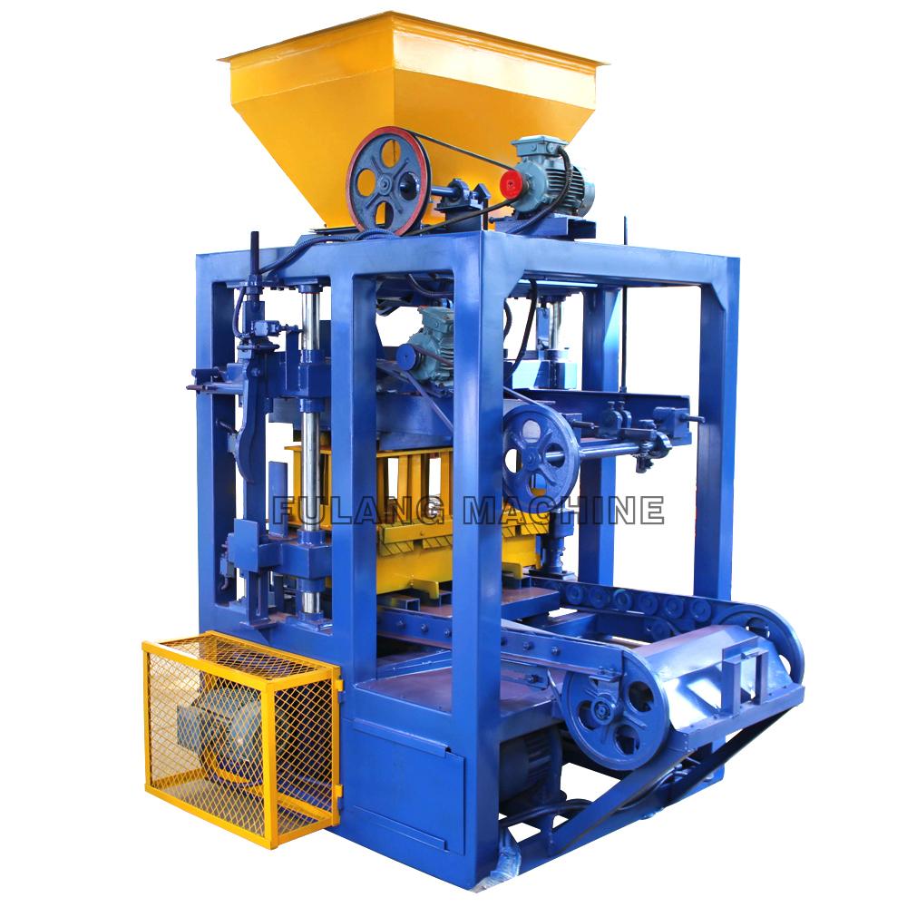 semi automatic concrete hollow block cement brick road paver making machine  2