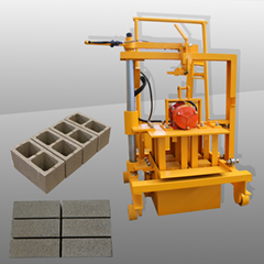 manual mobile concrete hollow block brick making machine
