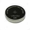 LIR2450 3.6v lithium ion button cell battery 120mah 