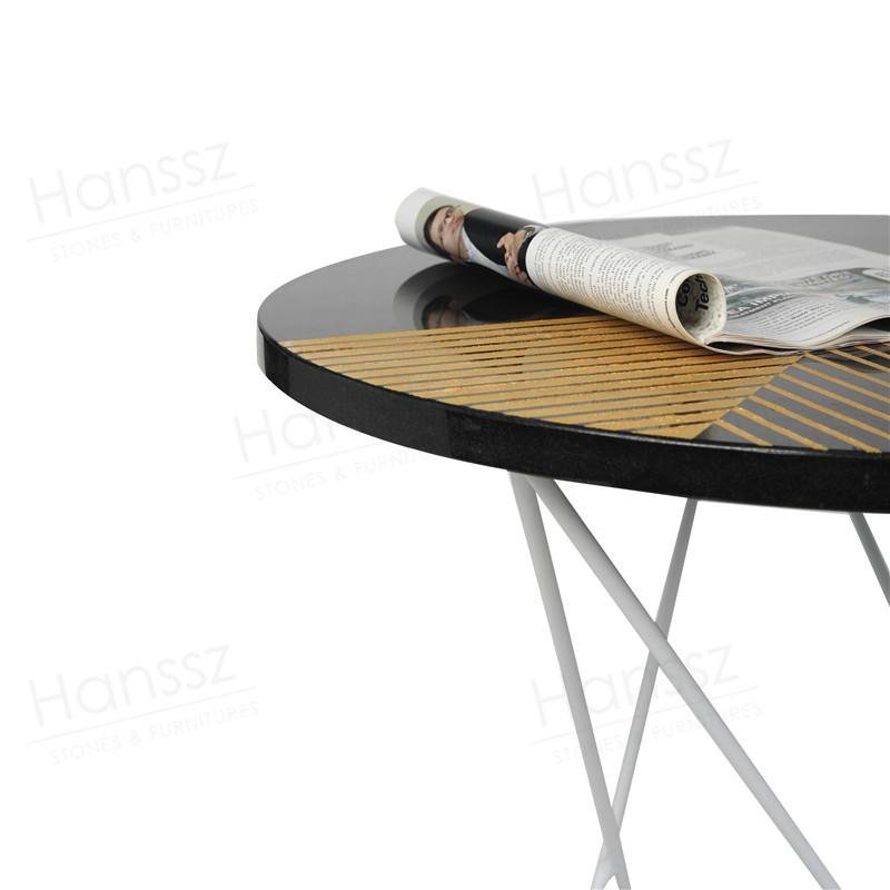 Small end table round black marble coffee tables