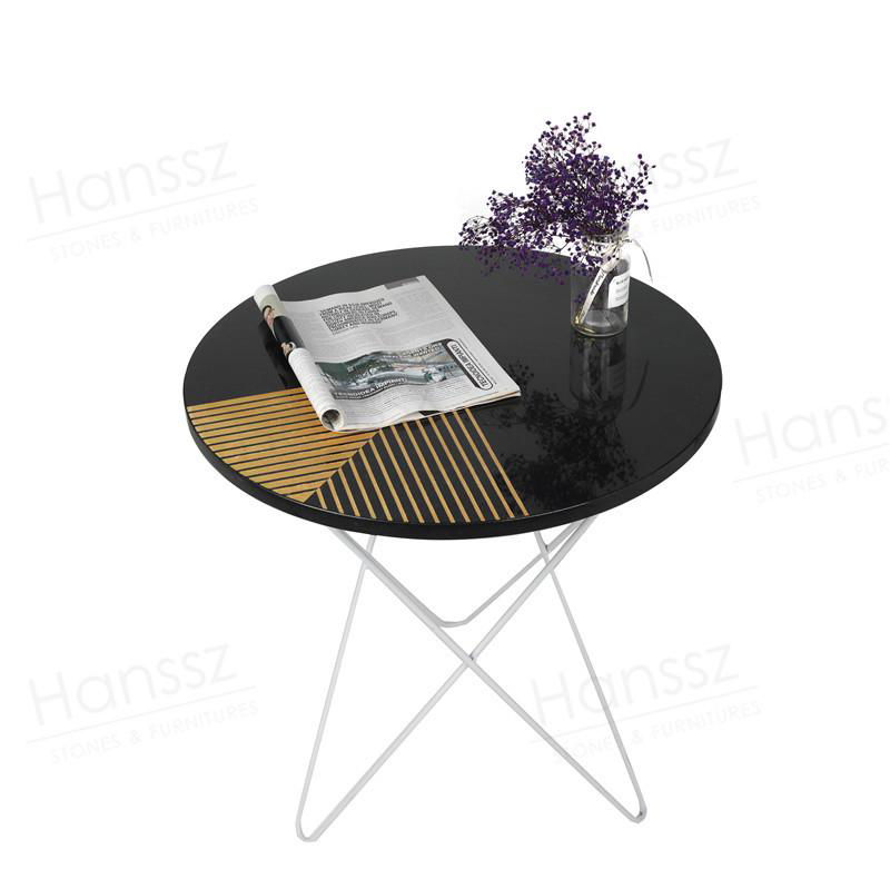 Small end table round black marble coffee tables 4