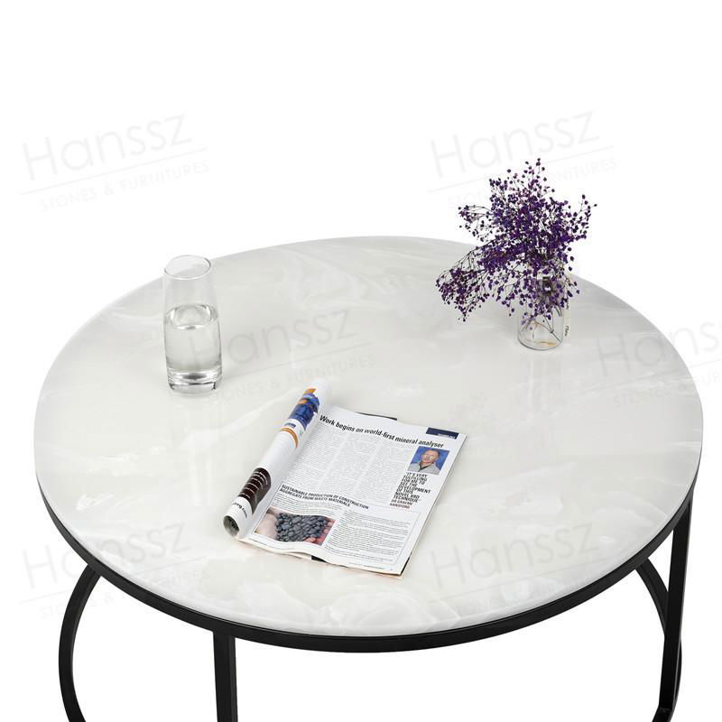 CT027 elle fancy furniture designs white marble coffee table 2