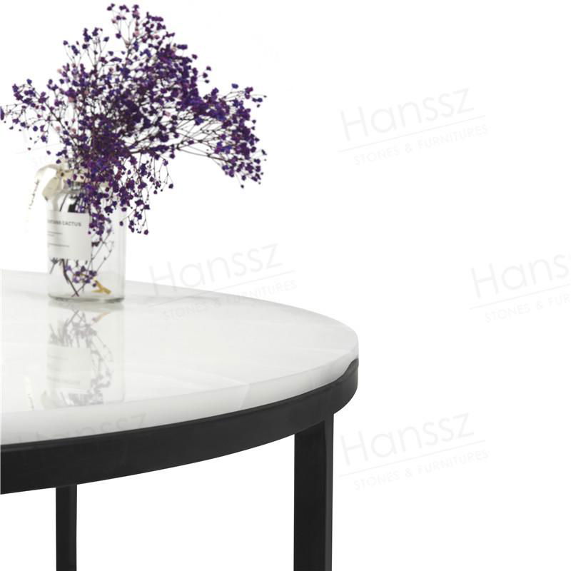 CT027 elle fancy furniture designs white marble coffee table 4