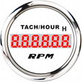 LCD Engine Hourmeter Tachometer Gauge