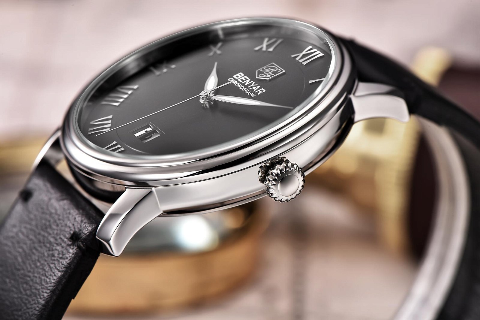 benyar_relojmarca Men Watch Chronograph Fashion Sport relojes replicas BY-2728M 4