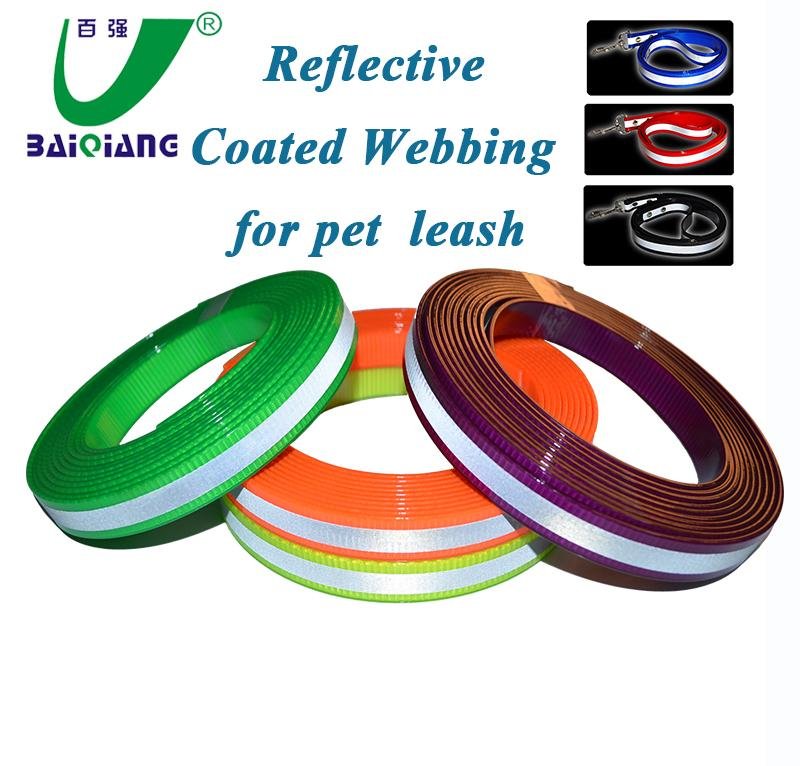 Rubber Plastic Polyurethane Reflective Coated Polyester Webbing 