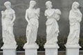 Classic Colored Garden Statue Marble Four Season Lady Sculpture with Grapes 3