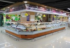 cake refrigerator supermarket fresh meat showcase chiller and freezer
