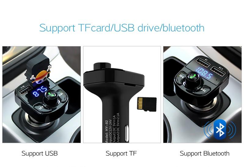 FM Transmitter Radio Adapter Car Kit With USB Car Charger 4