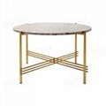 Custom golden metal artificial marble coffee table 2