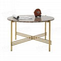 Custom golden metal artificial marble coffee table