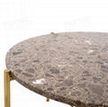 Custom golden metal artificial marble coffee table 3